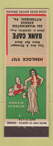 Matchbook Cover - Bank Cafe Pittsburgh PA pinup