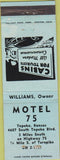Matchbook Cover - Motel 75 Topeka KS