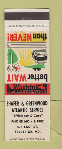 Matchbook Cover - Shafer & Greenwood Atlantic oil gas