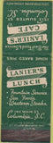Matchbook Cover - Lanier's Lunch Cafe Columbia SC