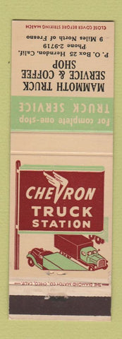Matchbook Cover - Chevron oil gas Mammoth Truck Service Herndon CA