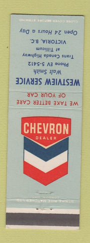 Matchbook Cover - Chevron oil gas Westview Victoria BC