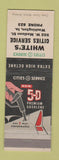 Matchbook Cover - Cities oil gas White's Washington IA