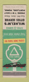 Matchbook Cover - Cities oil gas Wilhelm's Portland PA