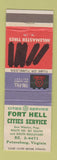 Matchbook Cover - Cities oil gas Fort Hell Petersburg VA