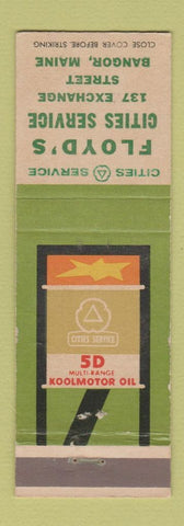 Matchbook Cover - Cities oil gas Floyd's Bangor ME