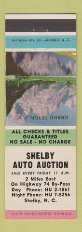 Matchbook Cover - Shelby Auto Auction NC