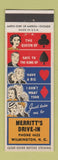 Matchbook Cover - Merritt's Drive In Wilmington NC