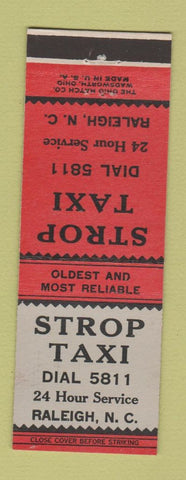 Matchbook Cover - Strop Taxi Raleigh NC