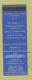 Matchbook Cover - Henderson Fountain Waynesville NC