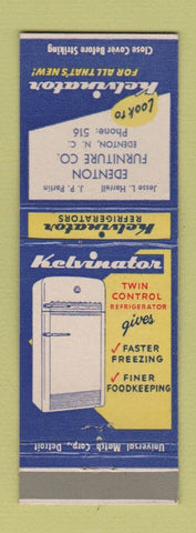 Matchbook Cover - Kelvinator Refrigerator Edenton Furniture NC