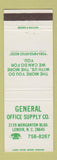 Matchbook Cover - General Office Supply Lenoir NC
