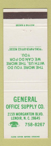 Matchbook Cover - General Office Supply Lenoir NC