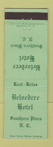 Matchbook Cover - Belvedere Hotel Southern Pines NC