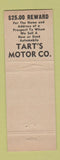 Matchbook Cover - Tart's Motors Fayetteville NC auto cars