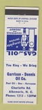 Matchbook Cover - Garrison Dennis oil gas Albermarle NC