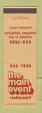 Matchbook Cover - The Main Event Pontiac MI Lions Football Stadium