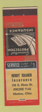 Matchbook Cover - Henry Kraner Insurance Marion OH