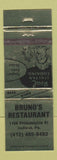 Matchbook Cover - Bruno's Restaurant Indiana PA
