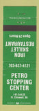 Matchbook Cover - Petro Shopping Center Iron Skillet Fort Chiswell VA WEAR