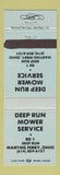 Matchbook Cover - Deep Run Lawn Mower Service Martins Ferry OH