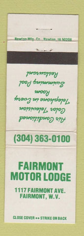 Matchbook Cover - Fairmont Motor Lodge Fairmont WV WEAR