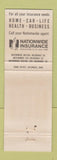Matchbook Cover - Nationwide Insurance Art Timberlake Bridgeport OH