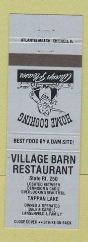 Matchbook Cover - Village Barn Restaurant Tappan Lake Cadiz OH