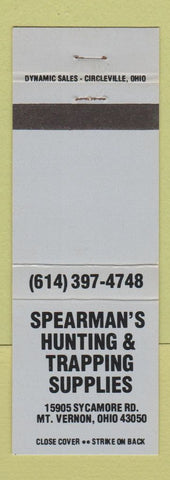 Matchbook Cover - Spearman's Hunting Trapping Supply Mount Vernon OH