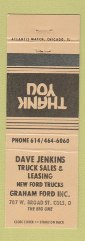 Matchbook Cover - Dave Jenkins Truck Sales Ford Graham Columbus OH