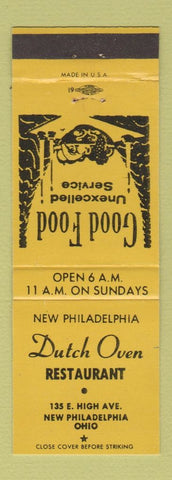 Matchbook Cover - Dutch Oven Restaurant New Philadelphia OH