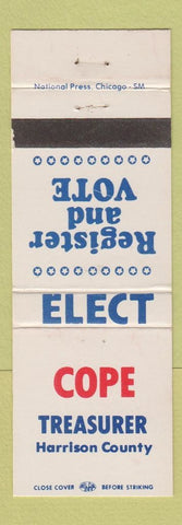 Matchbook Cover - Cope For Treasurer Harrison County OH