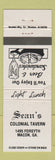 Matchbook Cover - Sean's Colonial Tavern Macon GA WEAR