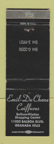 Matchbook Cover - Emil Du Chene Coiffures Hair Salon Granada Hills CA
