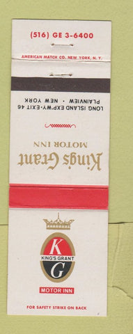 Matchbook Cover - King's Grant Motor Inn Plainview NY