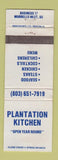 Matchbook Cover - Plantation Kitchen Murrells Inlet SC