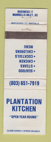 Matchbook Cover - Plantation Kitchen Murrells Inlet SC