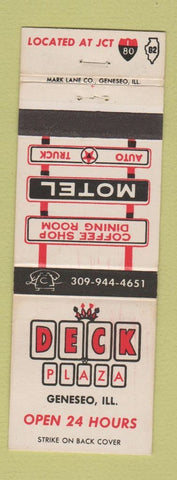 Matchbook Cover - Deck Plaza Motel Restaurant Genesseo IL