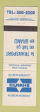 Matchbook Cover - Clarke Transport Baie Comeau QC