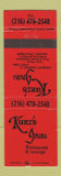 Matchbook Cover - Kurt's Inn Massillon OH
