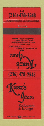 Matchbook Cover - Kurt's Inn Massillon OH