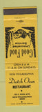 Matchbook Cover - Dutch Oven Restaurant New Philadelphia OH