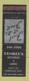 Matchbook Cover - Dunkle's Restaurant Harrisville OH