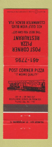 Matchbook Cover - Post Corner Pizza Restaurant Clearwater Beach FL
