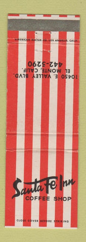 Matchbook Cover - Santa Fe Inn Coffee Shop El Monte CA