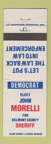 Matchbook Cover - John Morelli Sheriff Election Belmont County OH