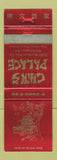 Matchbook Cover - Chin's Palace Chinese Restaurant Washington DC WEAR