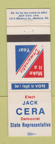 Matchbook Cover - Jack Cera State Rep Election Bellaire OH