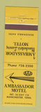 Matchbook Cover - Ambassador Motel Manchester TN