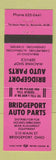 Matchbook Cover - Bridgeport Auto Parts OH PINK